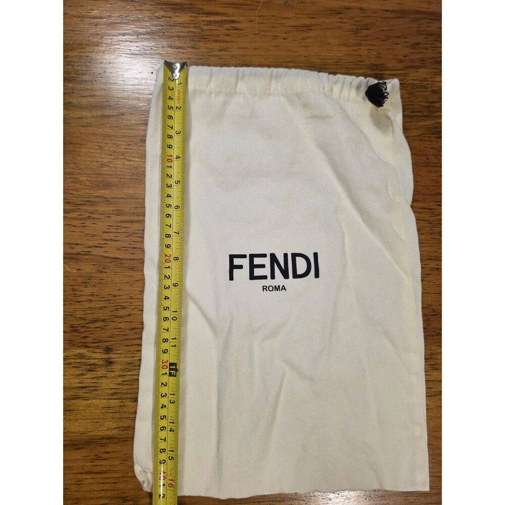 Fendi Roma Cream Cotton Drawstring Dust Bag Storage Pouch Shoes Bag 16.5x11 - Picture 3 of 4